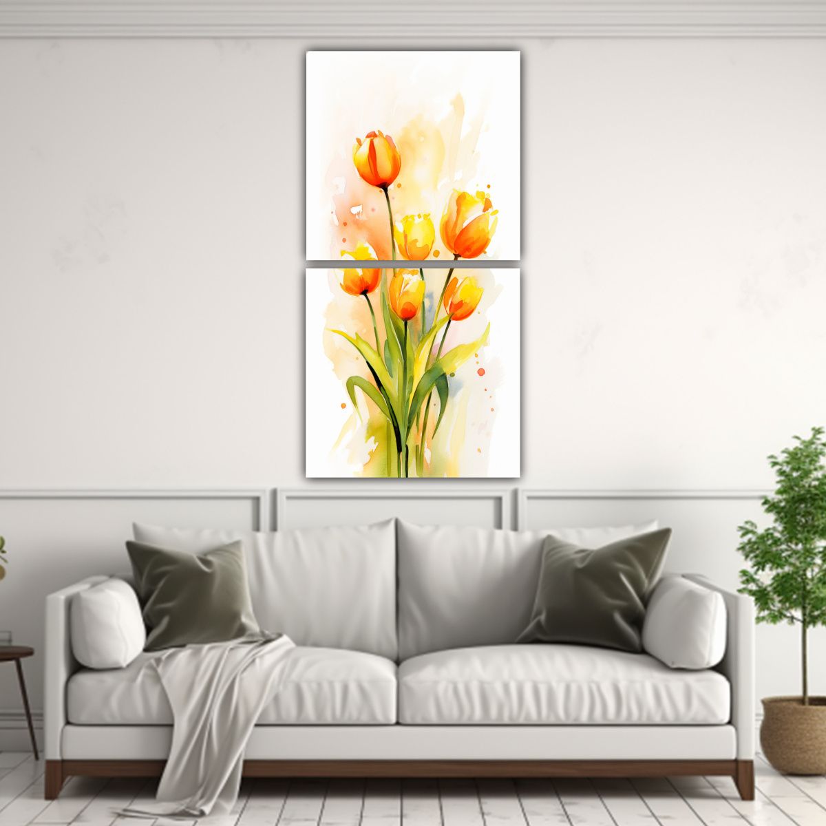 GENERICO - Pinturas Abstractas De Tulipanes Amarillos Y 70x140 Cm