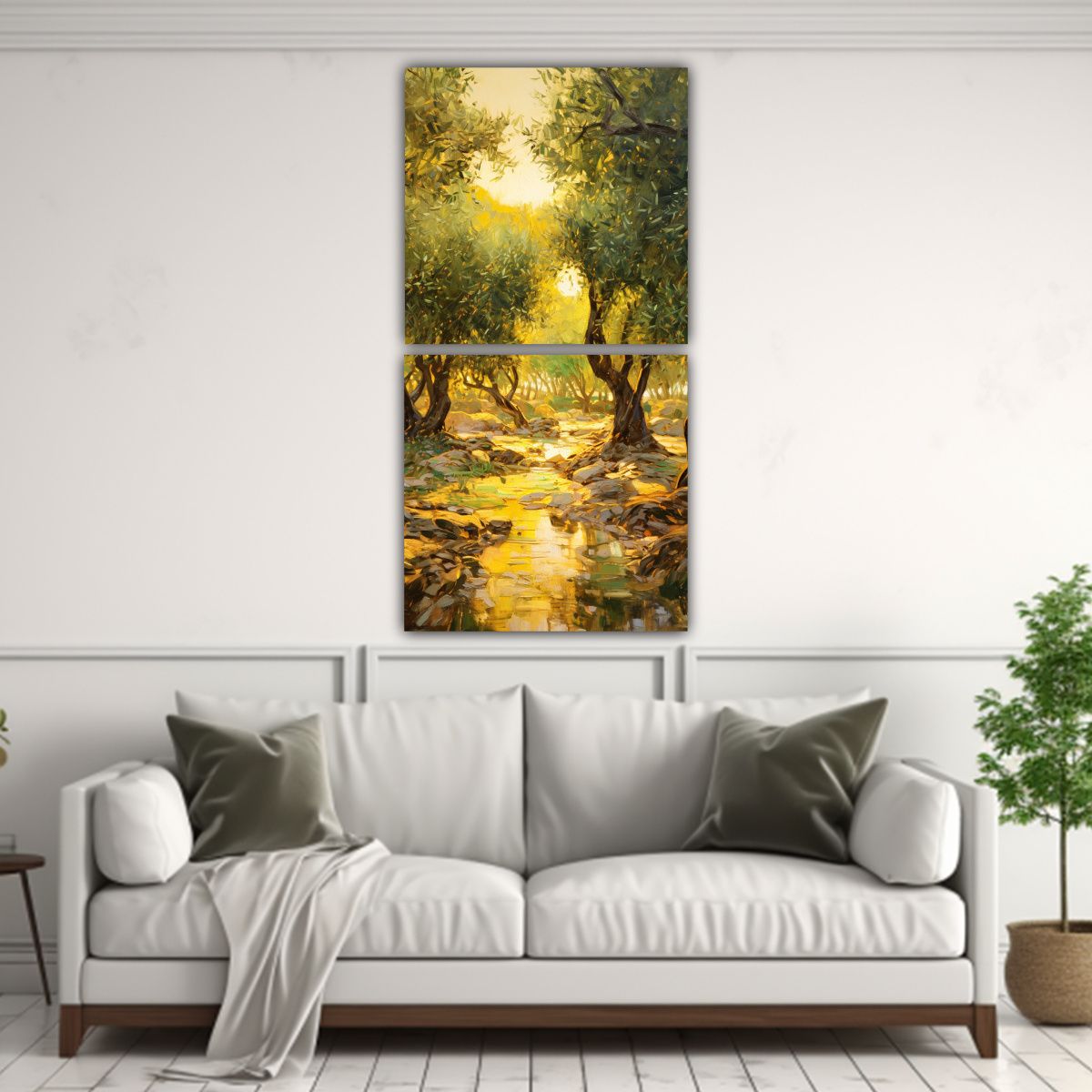 GENERICO - Pinturas Decorativas De Dos Telas En Bastidor Con 80x160 Cm