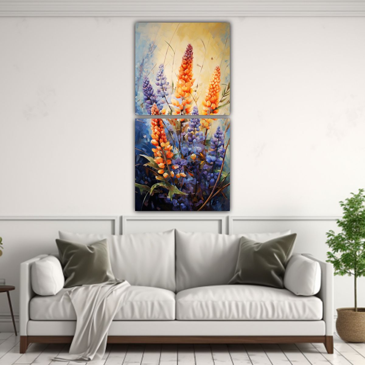 GENERICO - Dos Lienzos Dibujo Originalidad En Estilo 80x160 Cm