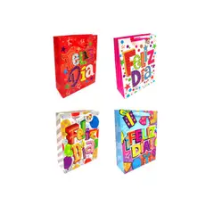 GENERICO - Bolsa de Regalo Feliz Dia Regalo 12 Unidades 18x23cm