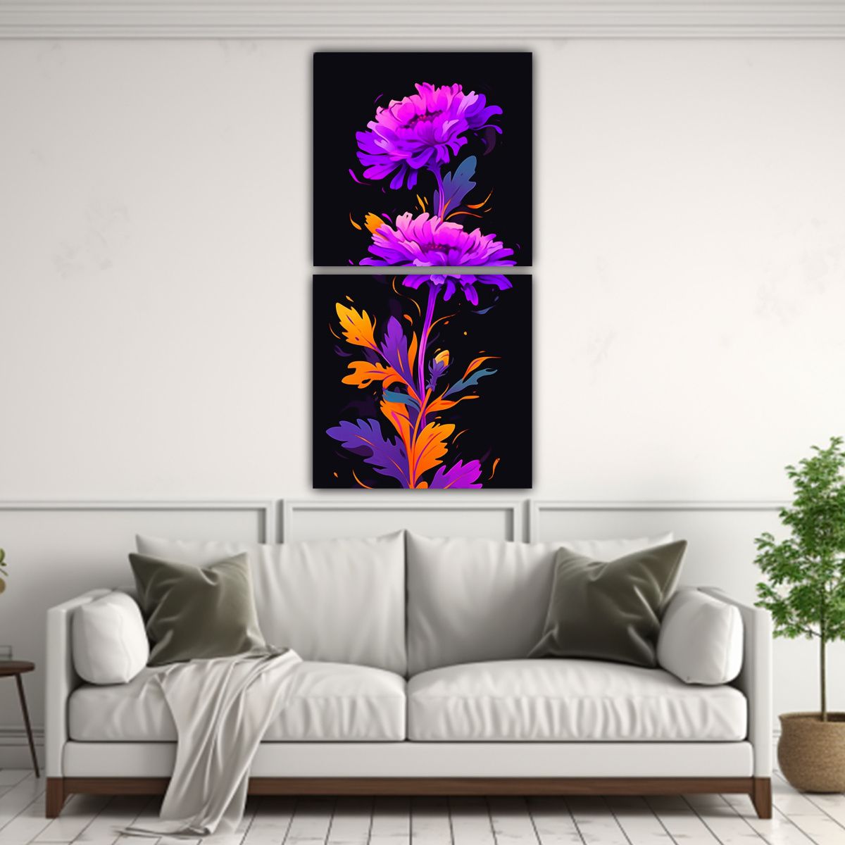 GENERICO - Pinturas Decorativas En Tonos Púrpura Con 80x160 Cm