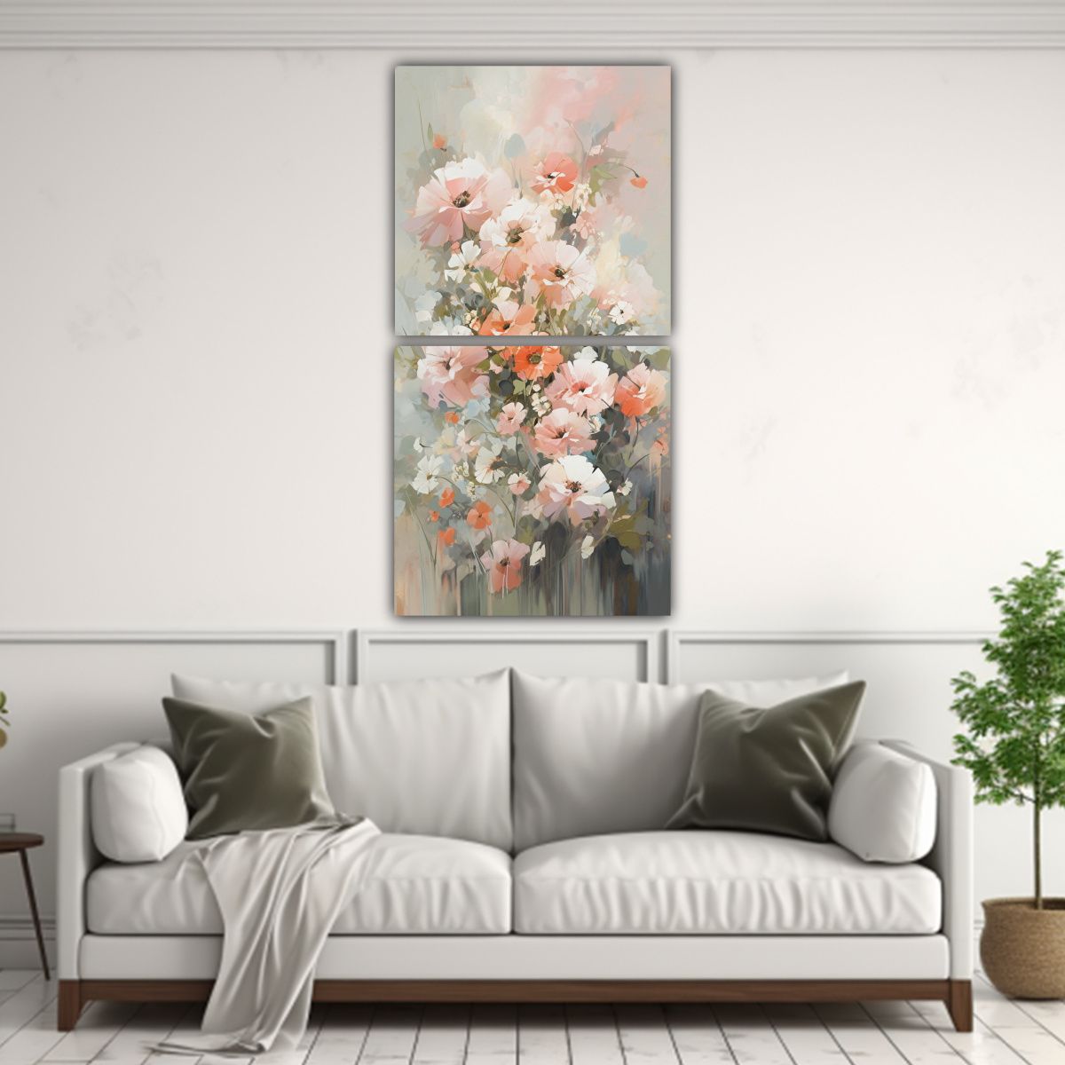 GENERICO - Pintura De Flores En Lienzo Al Estilo Urbano De 70x140 Cm