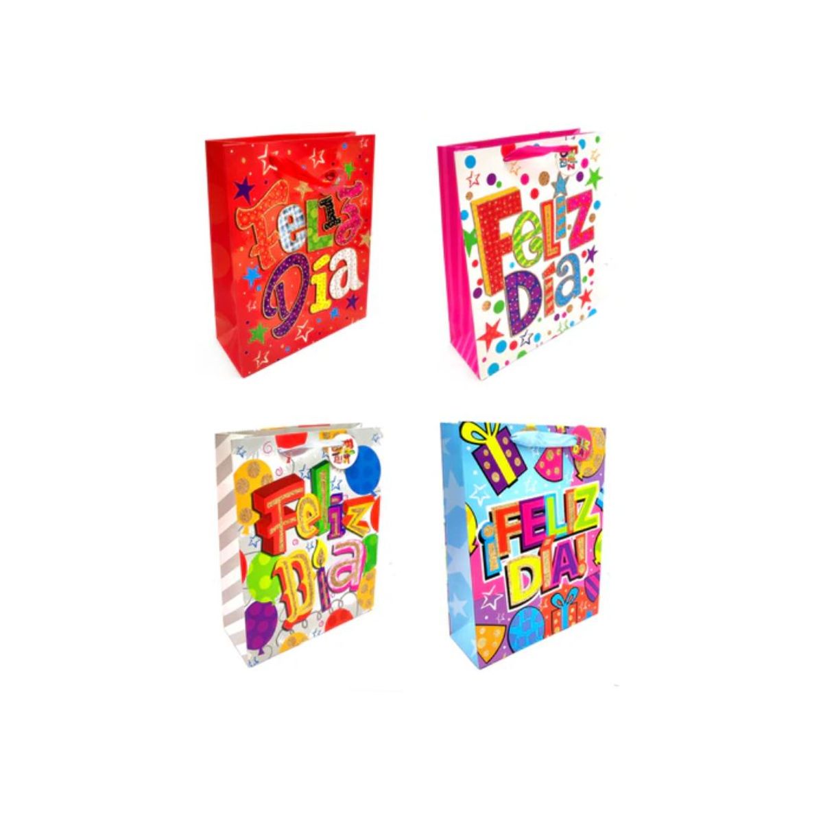 GENERICO - Bolsa de Regalo Feliz Dia Regalo 12 Unidades 26x32cm