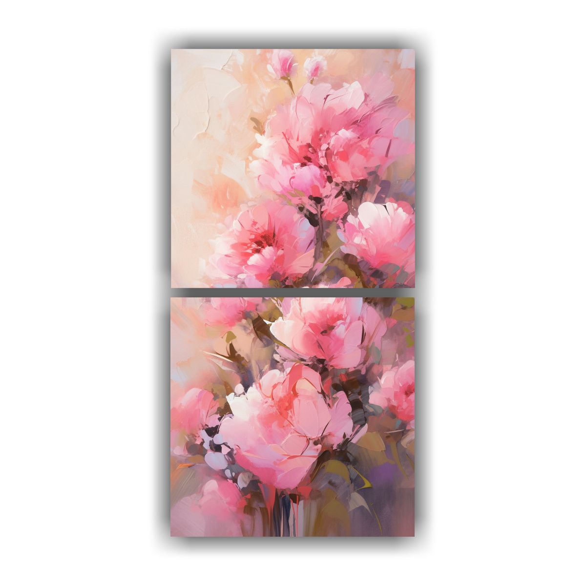 GENERICO - Díptico Moderno Representación En Colores Rosa 80x160 Cm