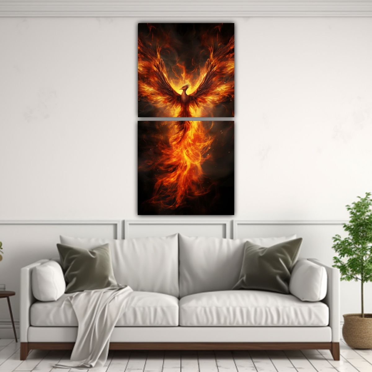 GENERICO - Pintura Decorativa Abstracta Danza Ardiente Del 70x140 Cm