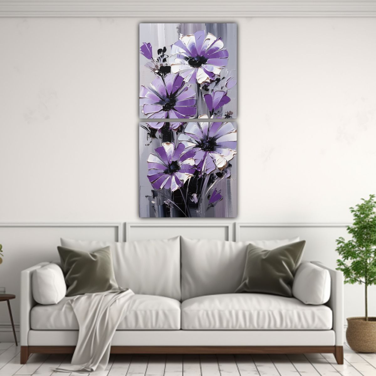 GENERICO - Set 2 Lienzos Decorativos Impresionante Pintura 70x140 Cm