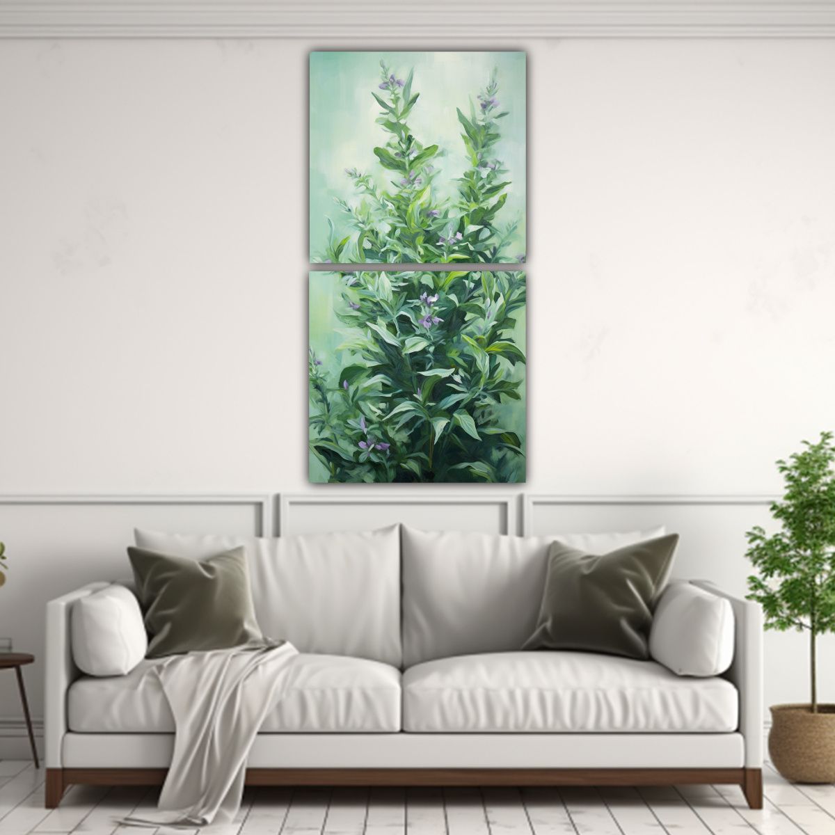 GENERICO - Pintura Abstracta Estilo óleo De Hierbas De 80x160 Cm