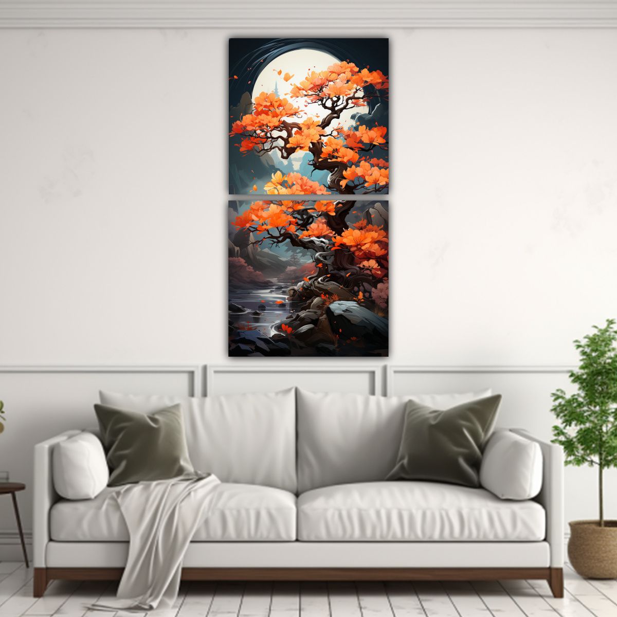 GENERICO - Cuadro Estilo Galeria Habitación Bonsái En 80x160 Cm