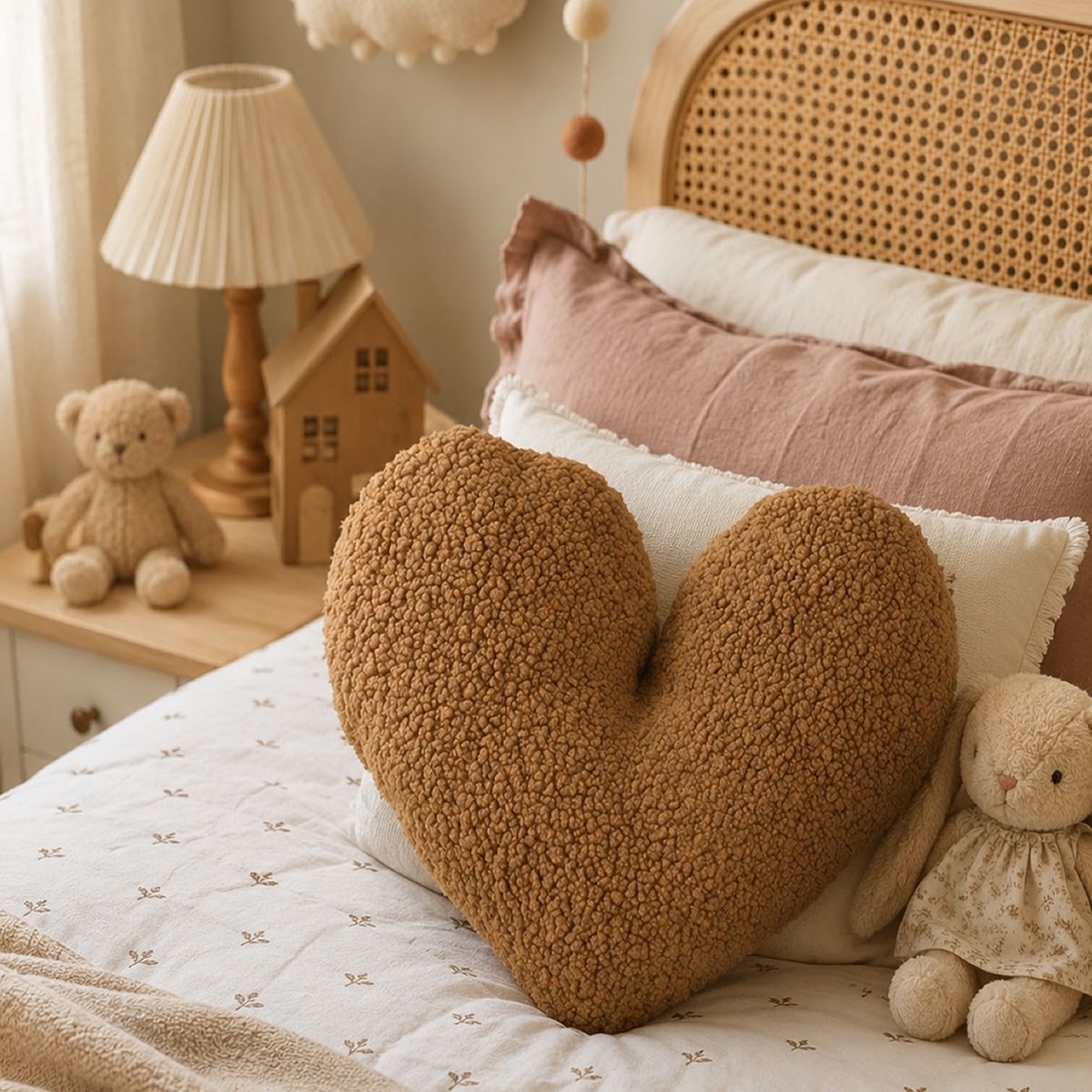 DECORACION CREATIVA - Cojin Infantil  Bebe - diseño Corazon Caramelo