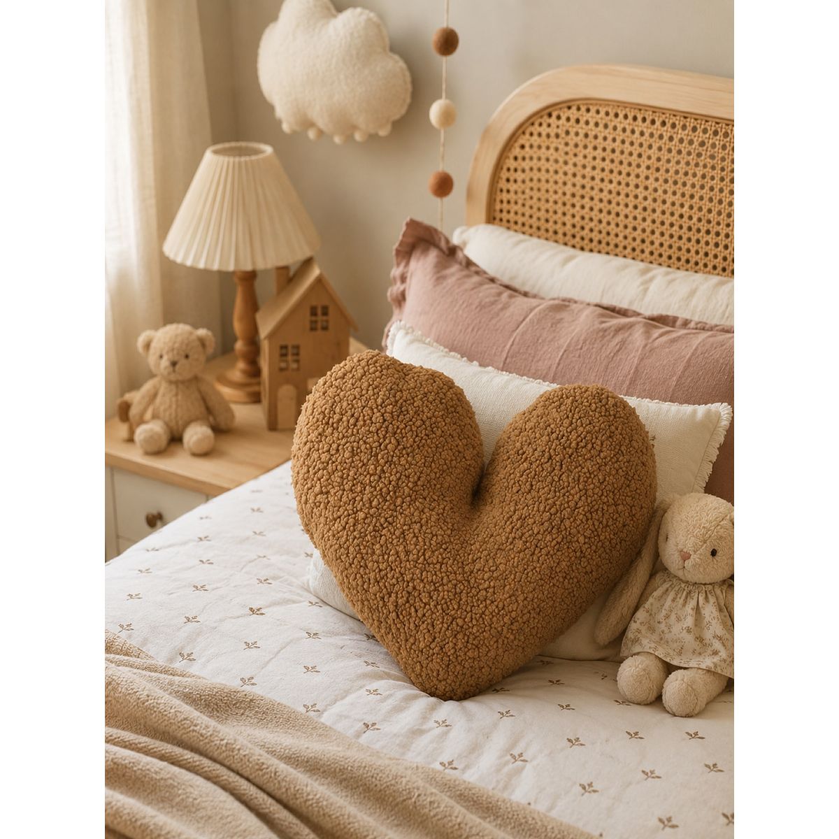 DECORACION CREATIVA - Cojin Infantil  Bebe - diseño Corazon Caramelo