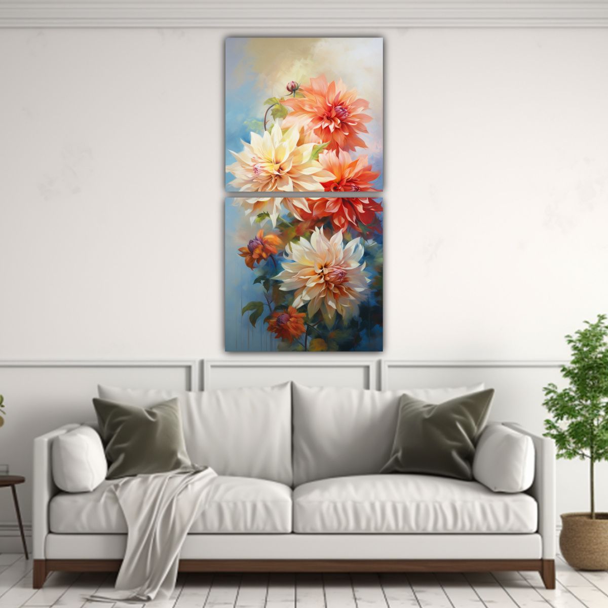 GENERICO - Pintura Abstracta De Alta Calidad De Flores De 80x160 Cm