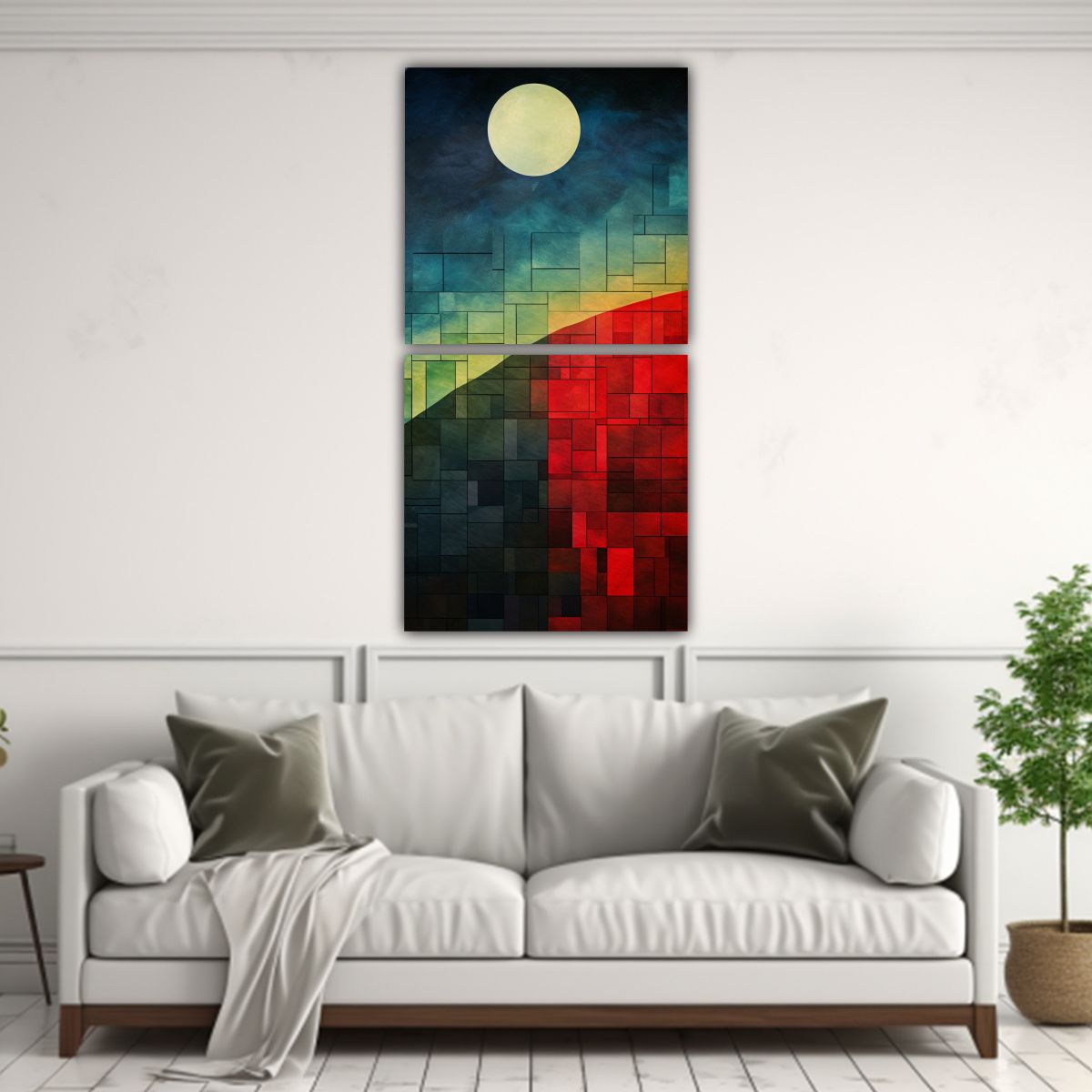 GENERICO - Set 2 Lienzos De Tela Composición Dormitorio 70x140 Cm