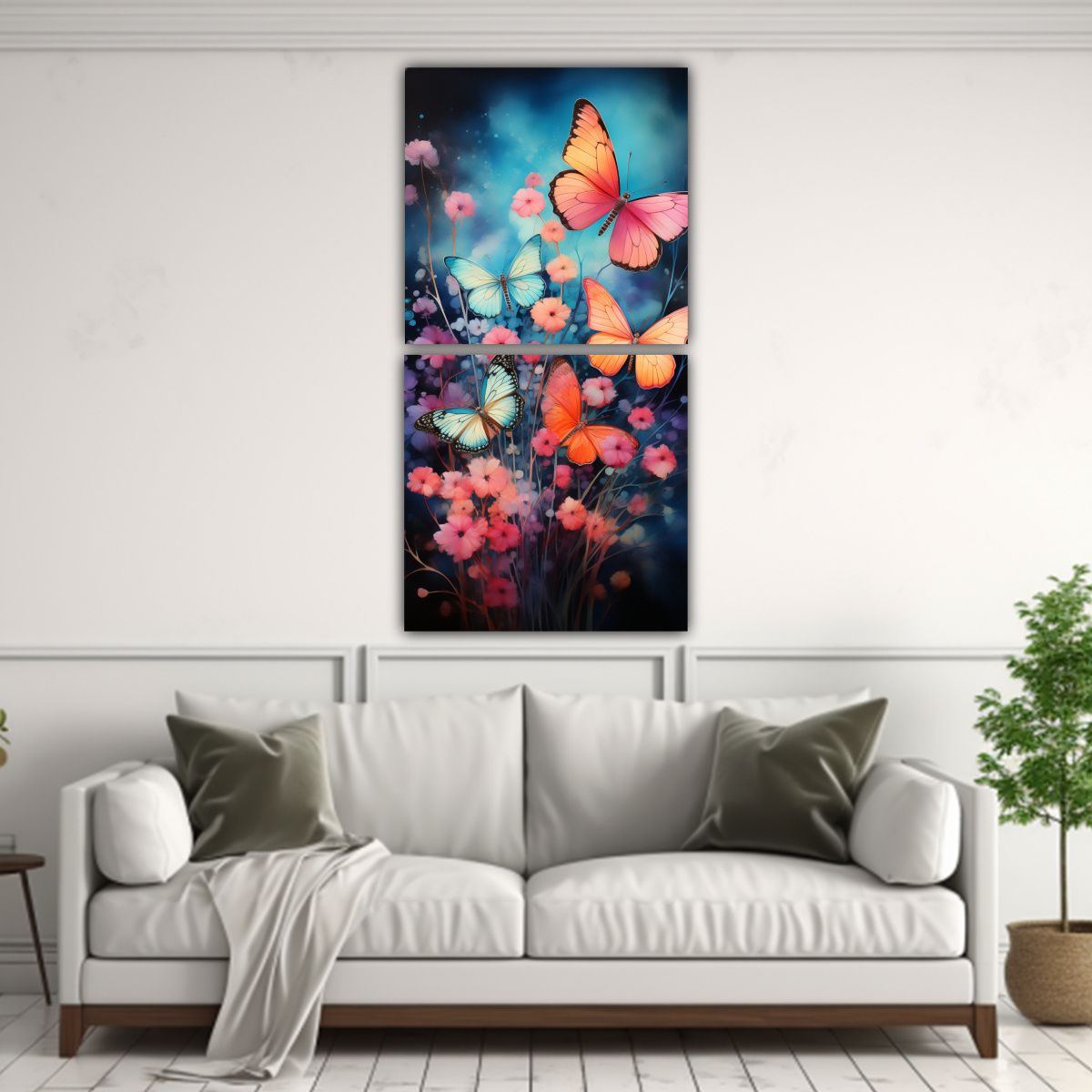 GENERICO - Cuadros Mariposas Macro Expresión Vitalidad 80x160 Cm
