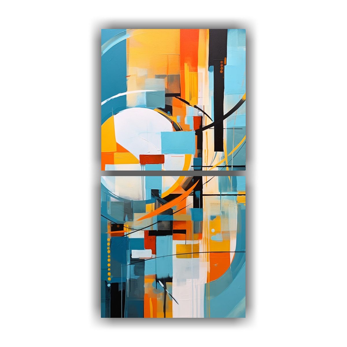 GENERICO - Set 2 Cuadros Ambiente Moderno Pintura Abstracta 80x160 Cm