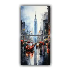 GENERICO - Lienzo Decorativo Relieve Del Paisaje De La Calle 80x160 Cm