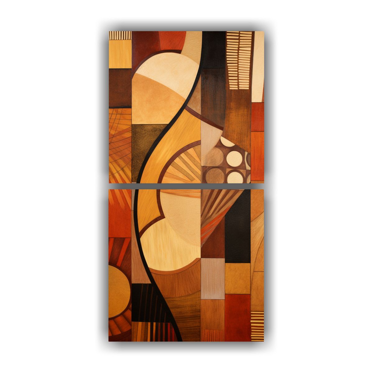 GENERICO - Dos Telas En Bastidor Acuarela Vision Whirling 70x140 Cm