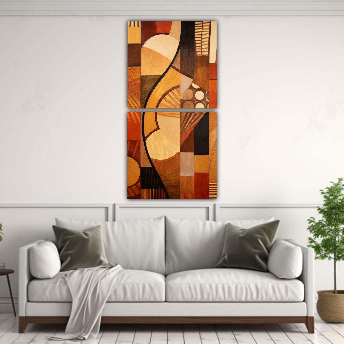 GENERICO - Dos Telas En Bastidor Acuarela Vision Whirling 70x140 Cm