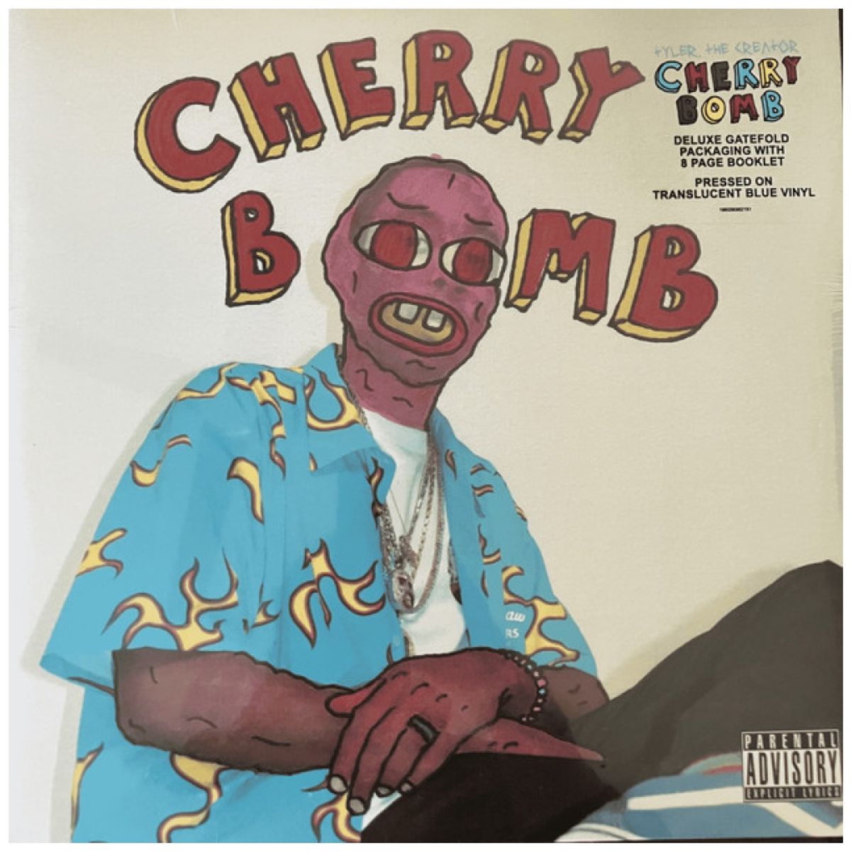 HITWAY MUSIC - TYLER THE CREATOR - CHERRY BOMB MASK COVER 2LP CLEAR VINYL BLUE BOOKLET 140 GRAM VINYL - VINILO