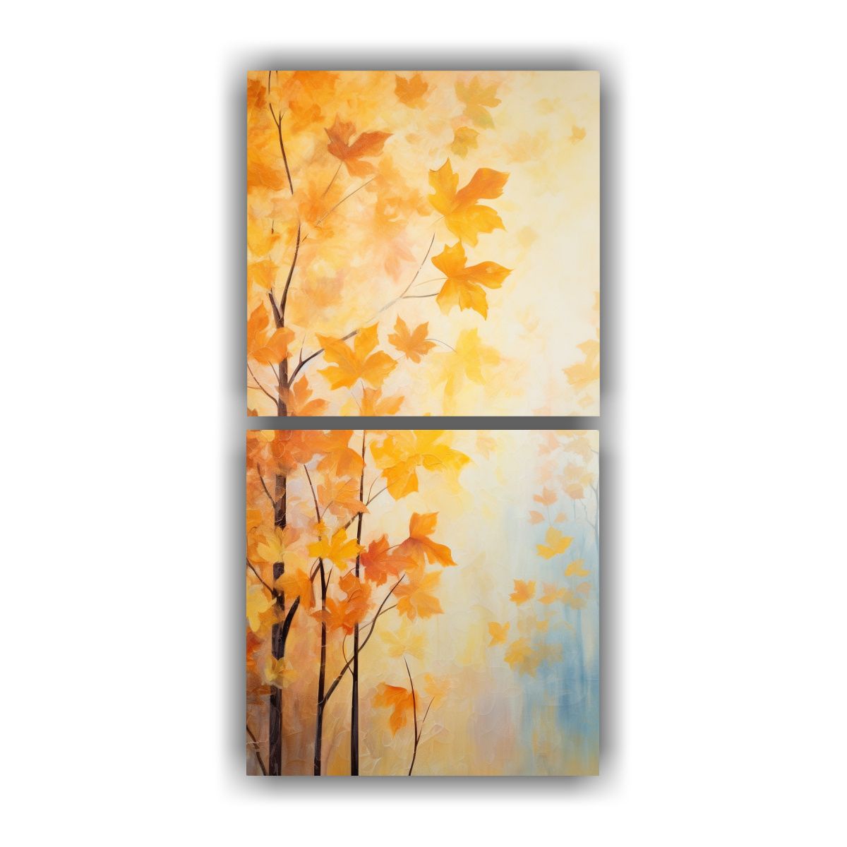 GENERICO - Pinturas Abstractas Elegantes De Tonos Dorados 80x160 Cm