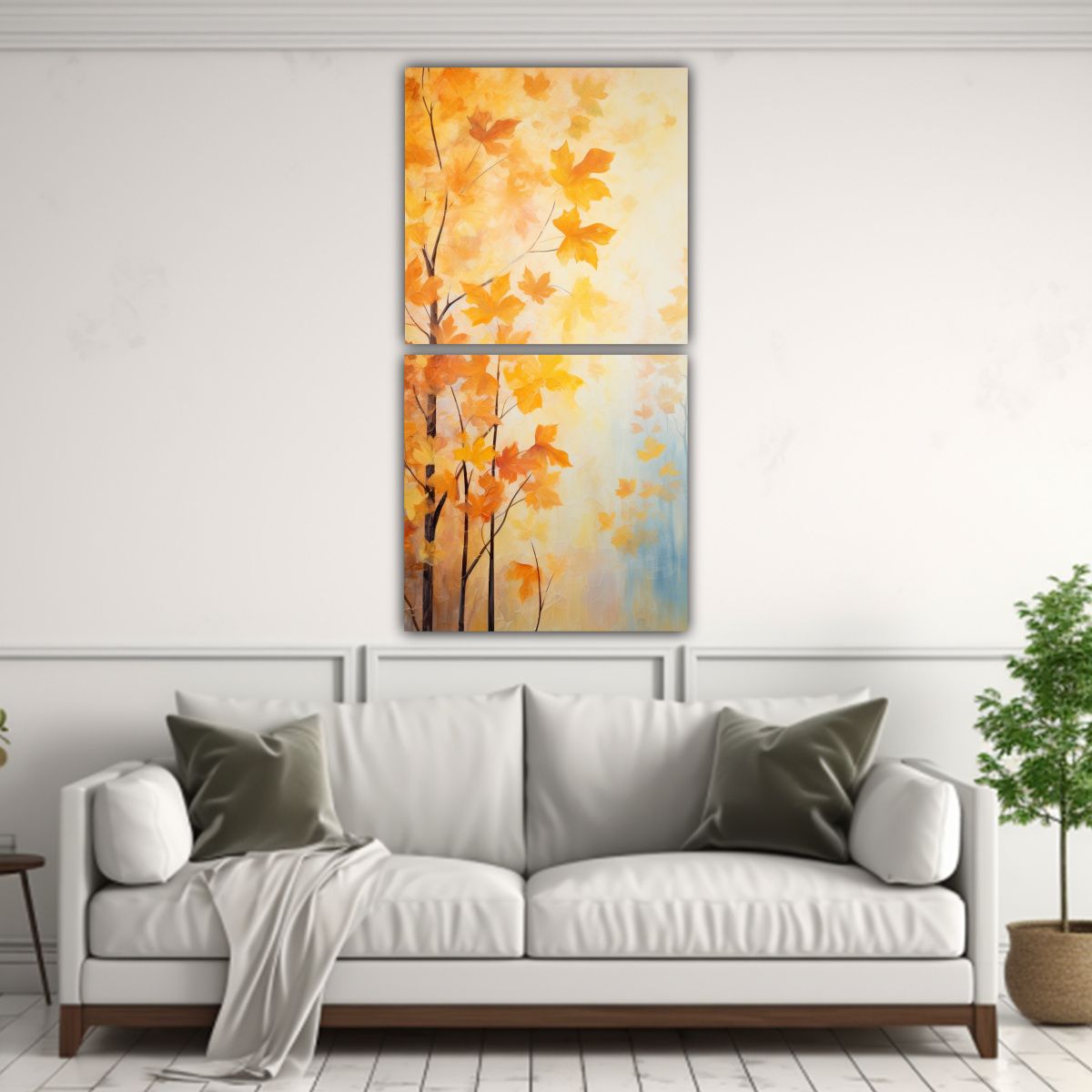 GENERICO - Pinturas Abstractas Elegantes De Tonos Dorados 80x160 Cm