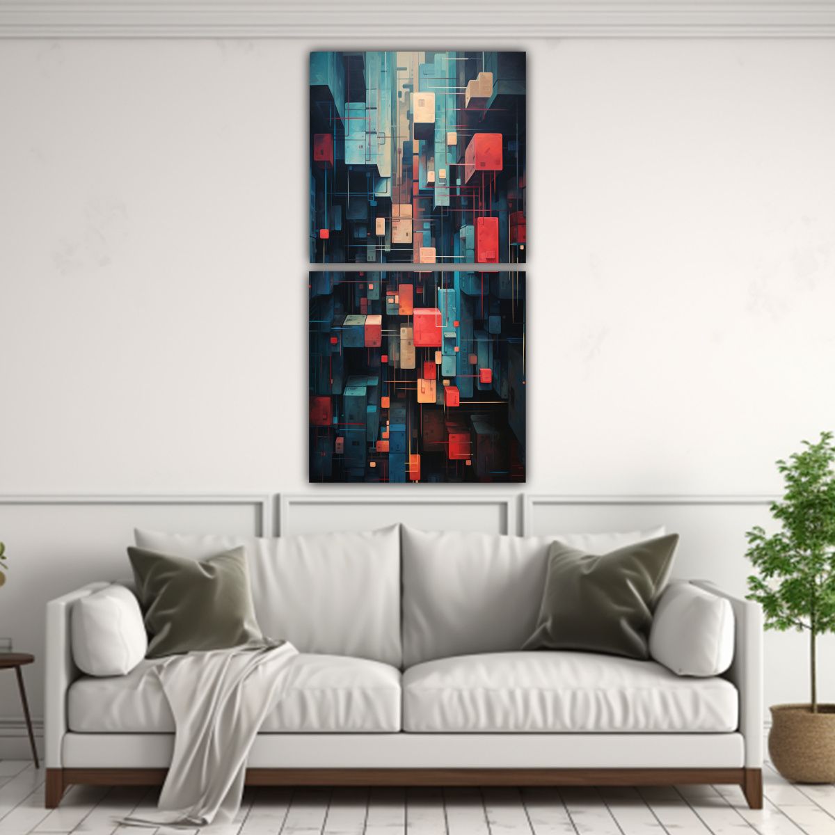 GENERICO - Pintura Geométrica De La Abstracción De La 80x160 Cm