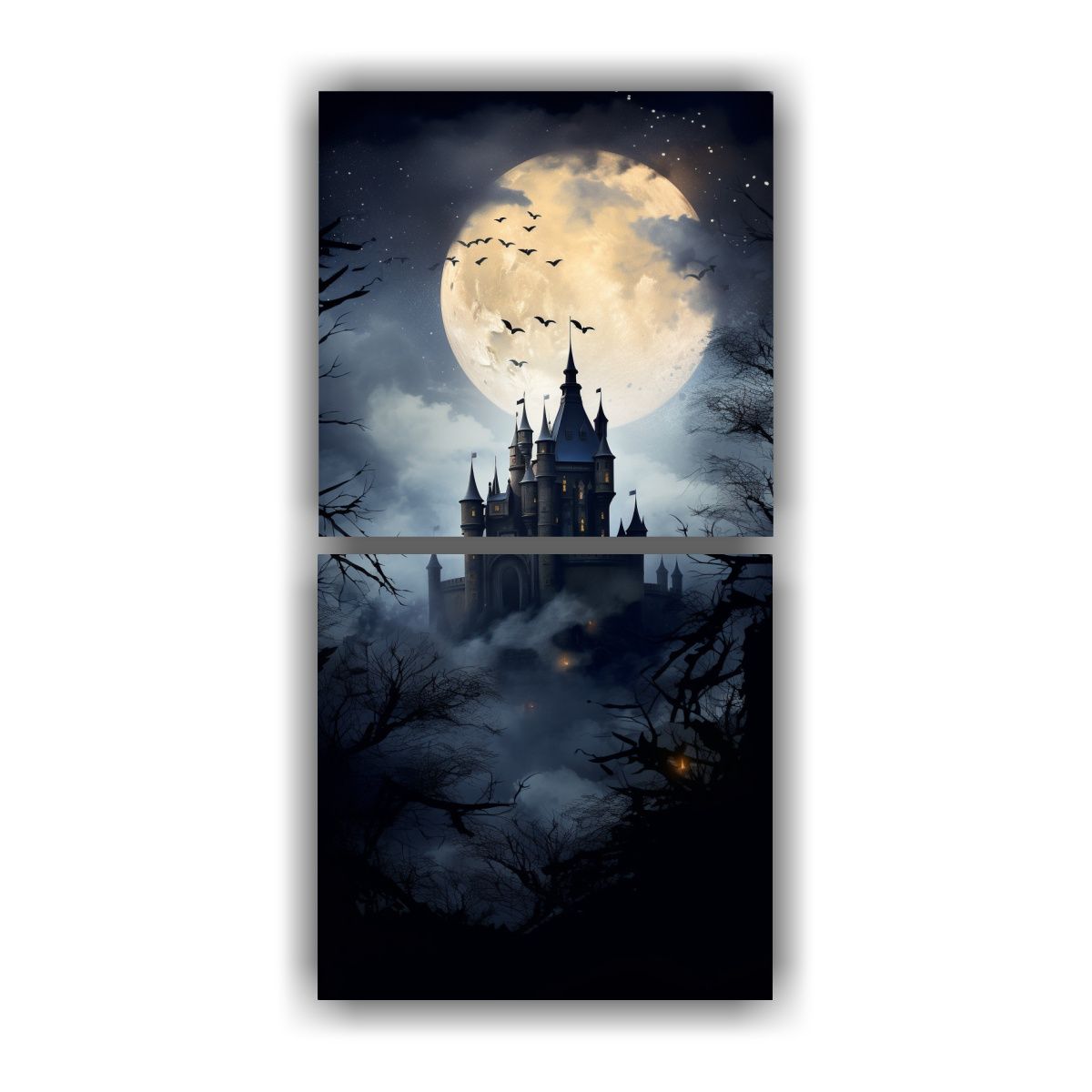 GENERICO - Set 2 Cuadros Vintage Castillo Europeo Antiguo 70x140 Cm