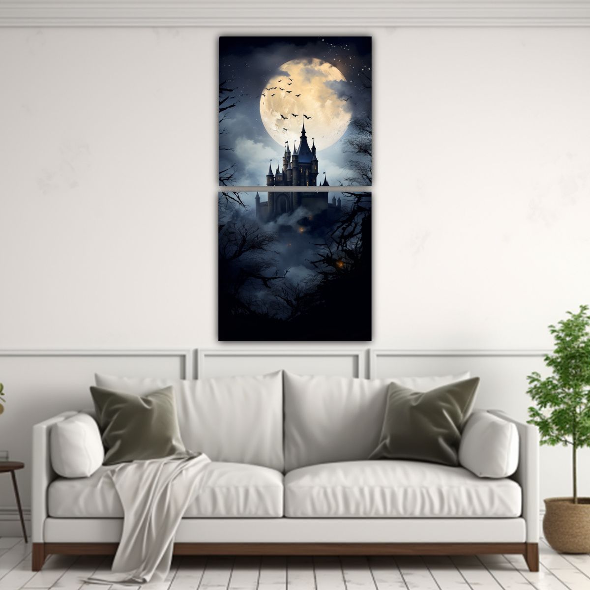 GENERICO - Set 2 Cuadros Vintage Castillo Europeo Antiguo 70x140 Cm