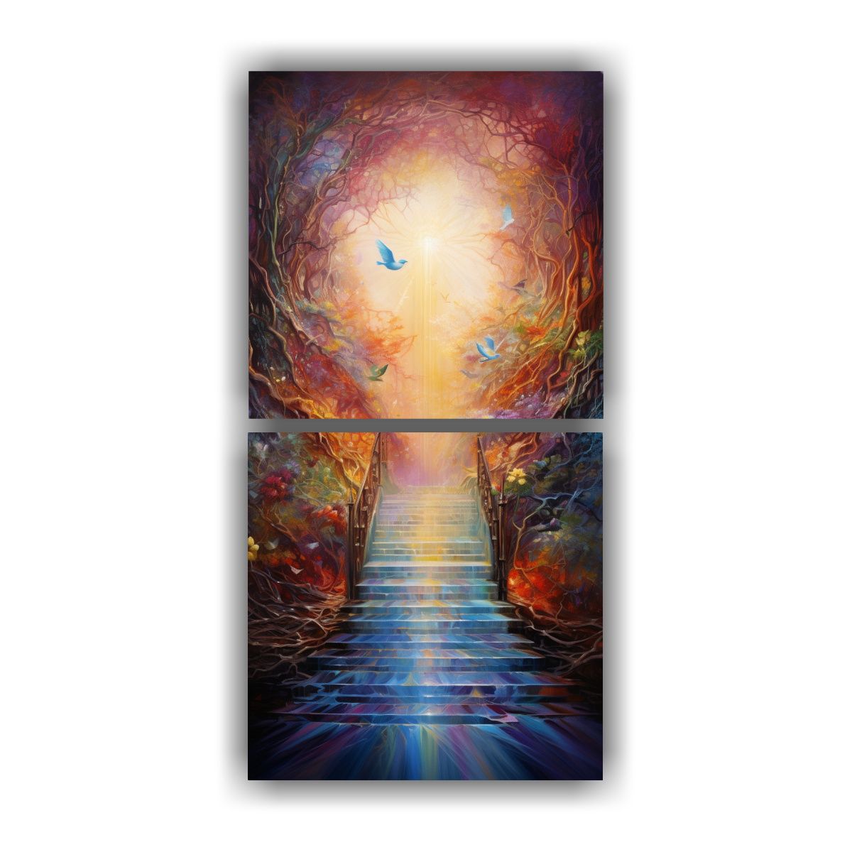 GENERICO - Cuadro Abstracto Inspirador De Escena De Pasaje A 80x160 Cm