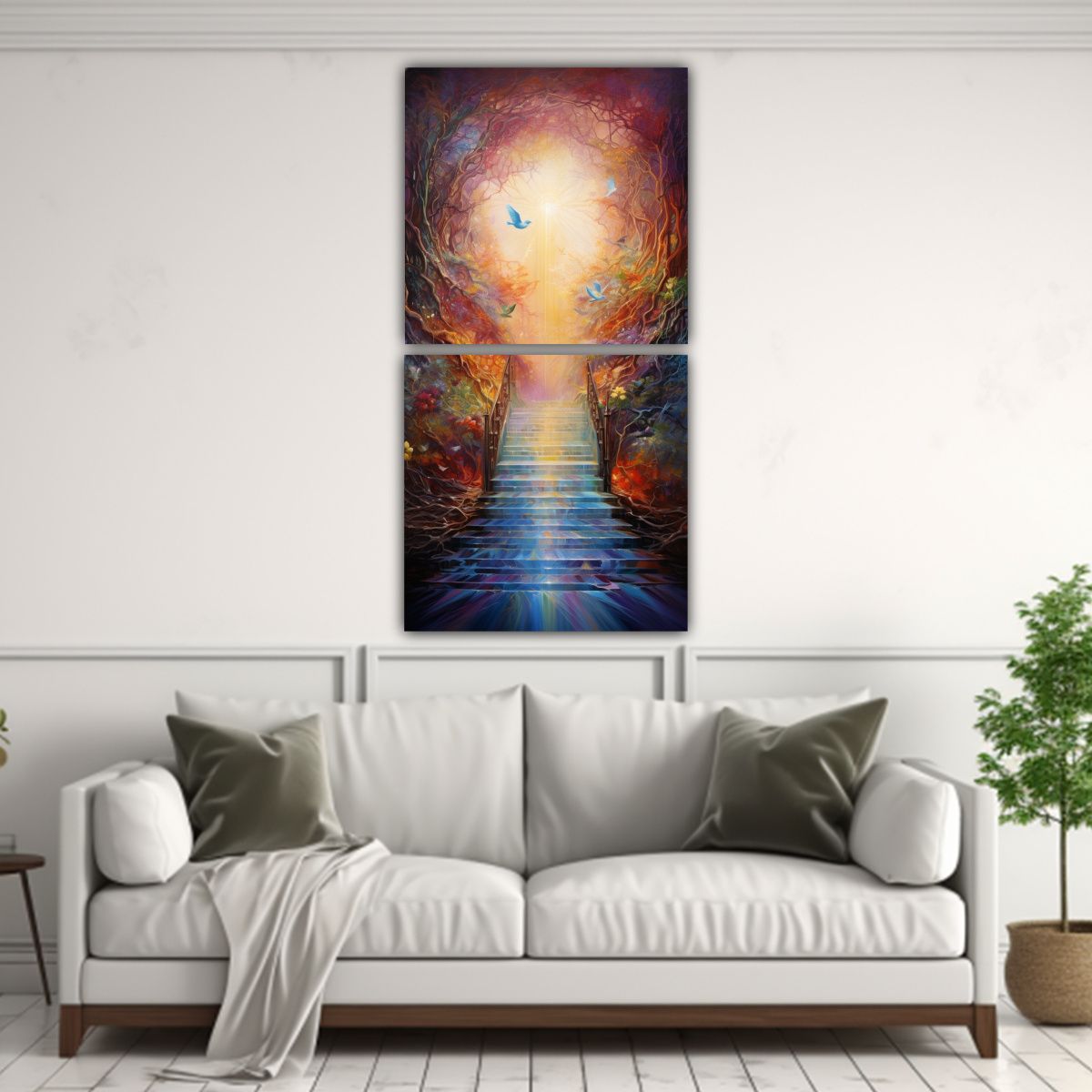 GENERICO - Cuadro Abstracto Inspirador De Escena De Pasaje A 80x160 Cm