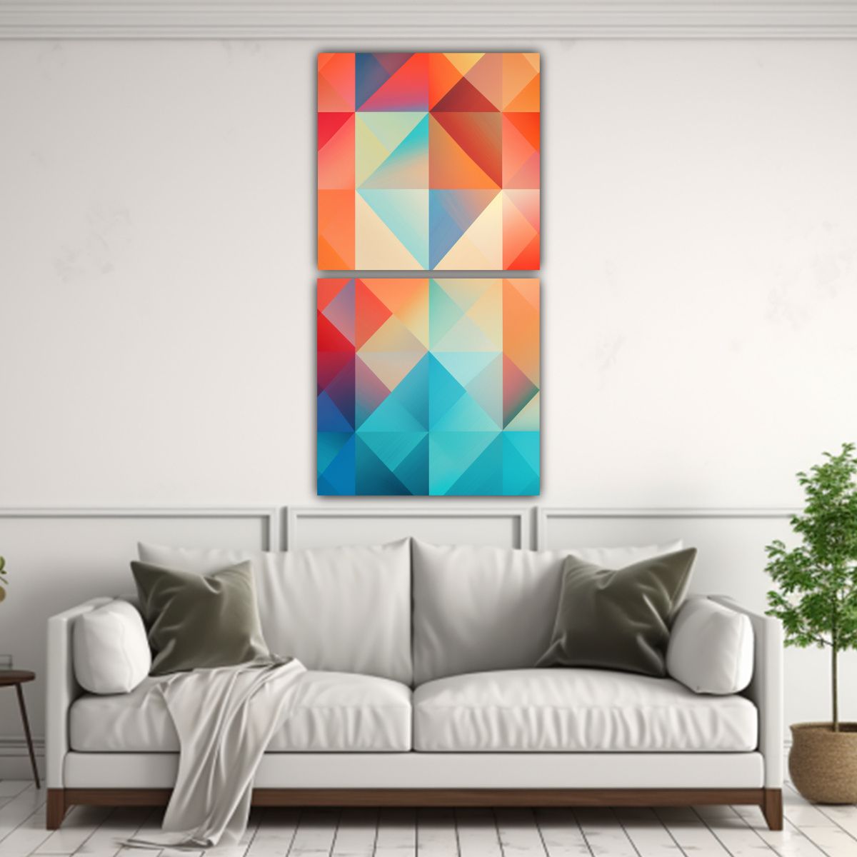 GENERICO - Cuadros Abstractos De Diseño Para Decorar El 70x140 Cm