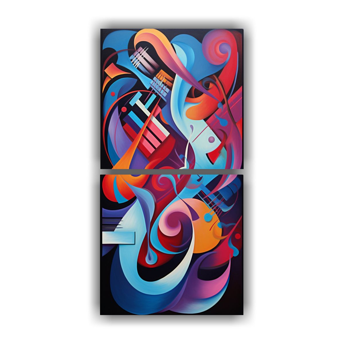 GENERICO - Cuadro De Pared Abstracto Fusión Hermosa De 70x140 Cm