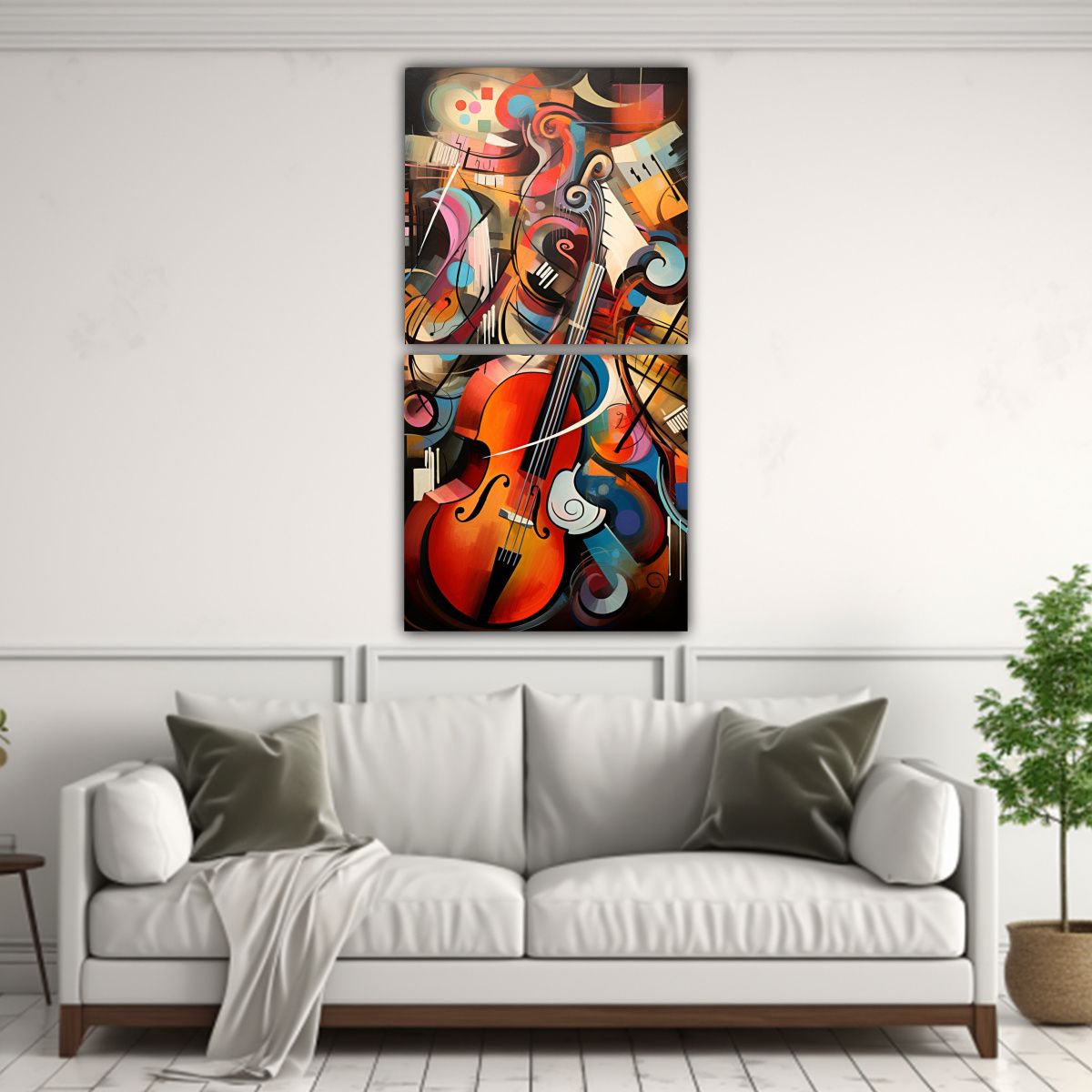 GENERICO - Cuadro De Tela Abstracto Fusionando Emociones Y 70x140 Cm