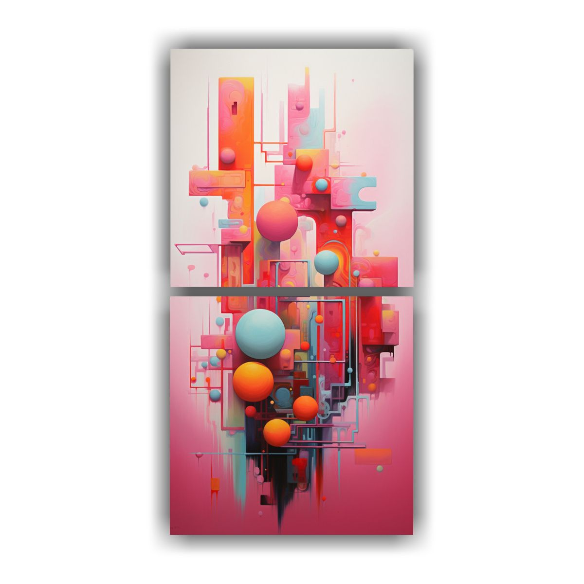 GENERICO - Cuadros Abstractos Colores Pasteles Decoración 70x140 Cm