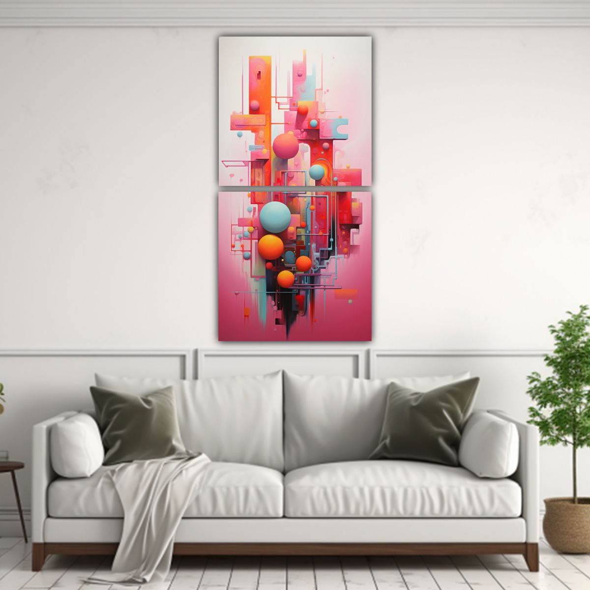 GENERICO - Cuadros Abstractos Colores Pasteles Decoración 70x140 Cm