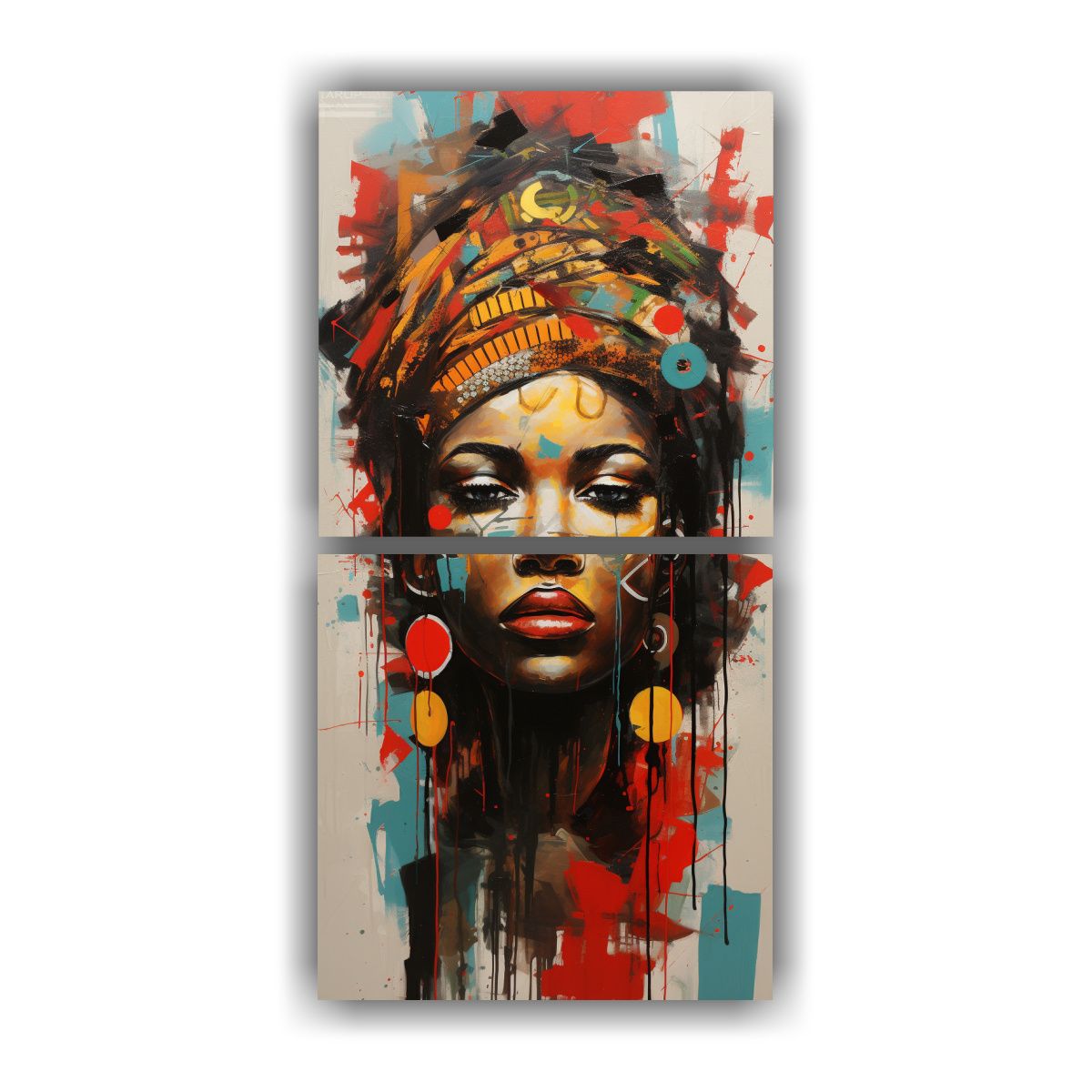 GENERICO - Cuadros Abstractos Africanos Inspiradores Y 80x160 Cm