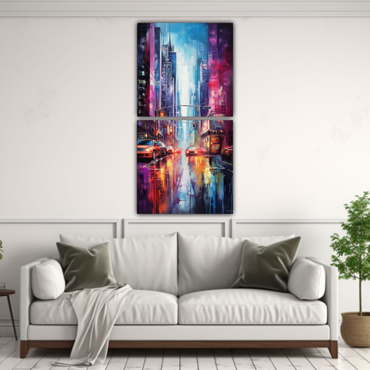 GENERICO - Pinturas Decorativas Abstractas De La Ciudad De 80x160 Cm