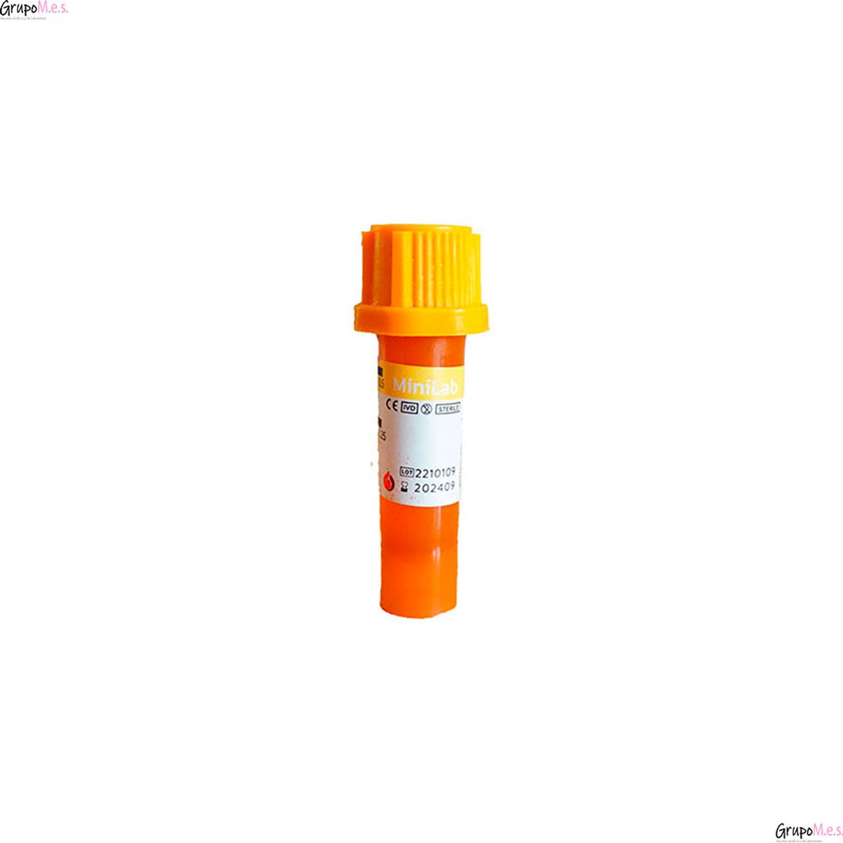 GENERICO - Tubo tapa amarillo ambar 0,5ml 10x45mm Vaculab 100 unidades