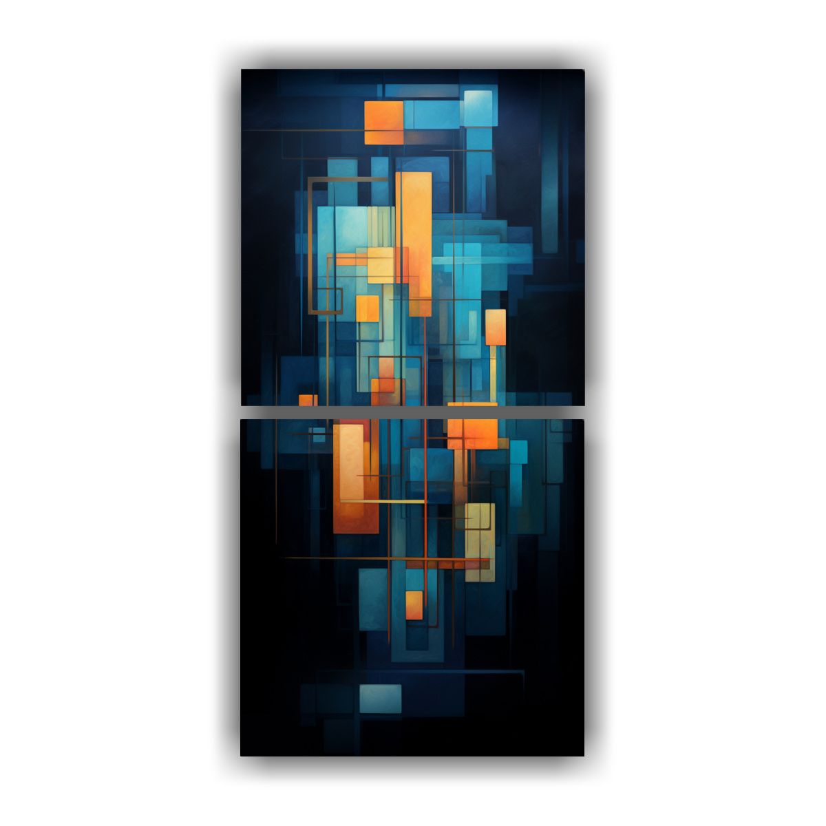 GENERICO - Abstracto Geométrico En Hermoso Lienzo Conjunto 80x160 Cm