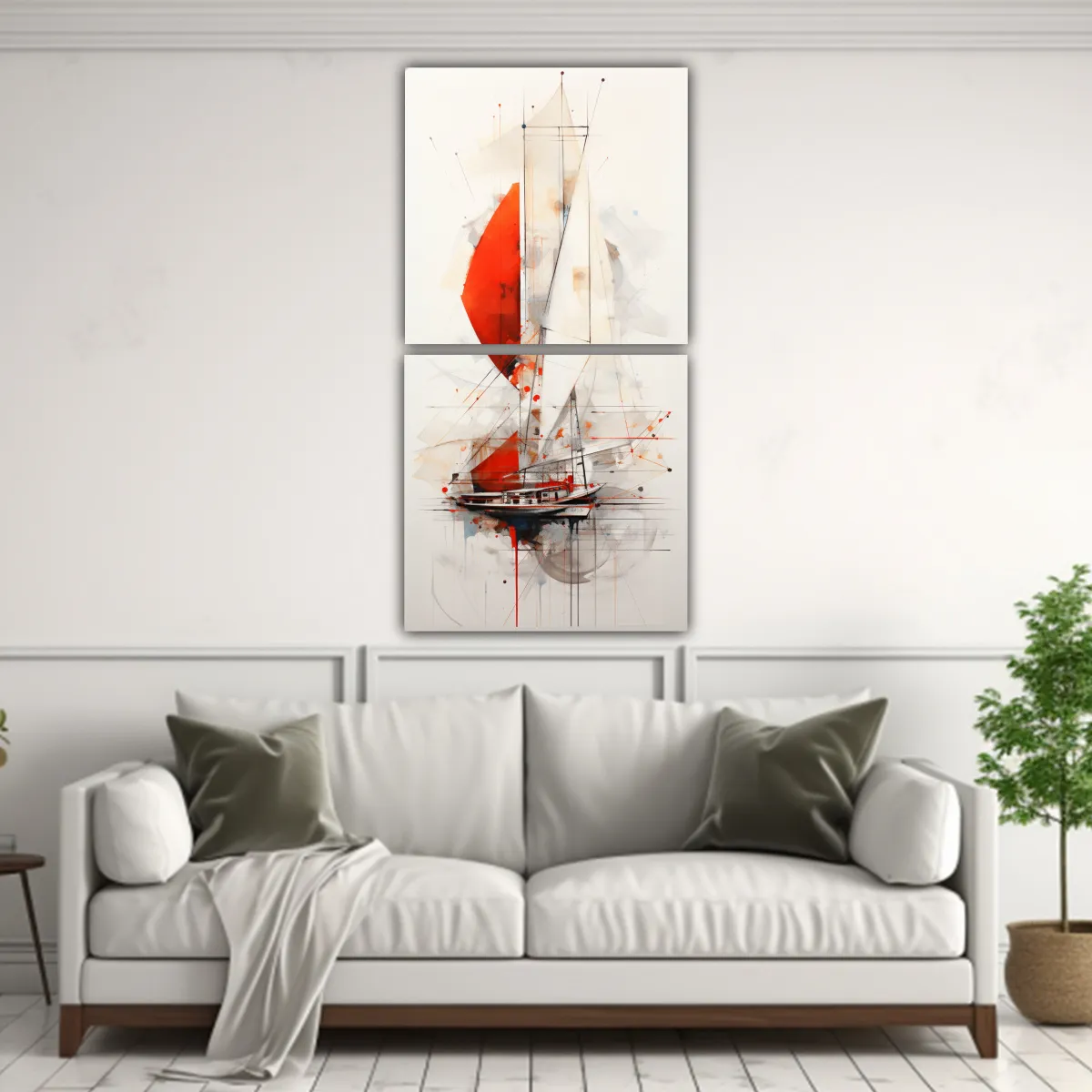 GENERICO - Cuadros Abstractos De Barcos Y Urbano 70x140 Cm