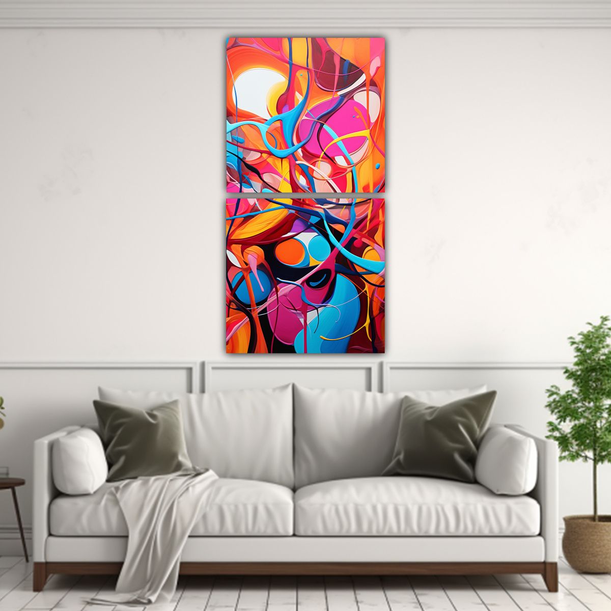 GENERICO - Pinturas Abstractas Modernas De Líneas Finas Y 70x140 Cm