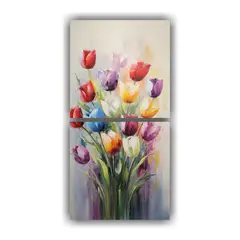 GENERICO - Pintura En Lienzo De TULIPANES En Colores 70x140 Cm