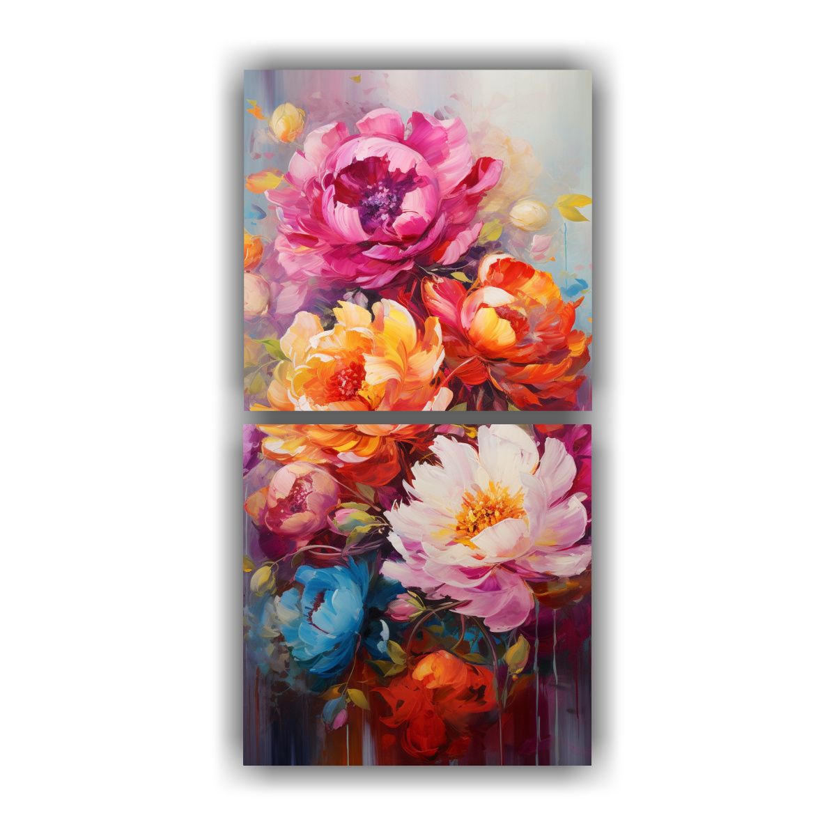 GENERICO - Cuadros Colores Comedor Pintura De Peonías 80x160 Cm