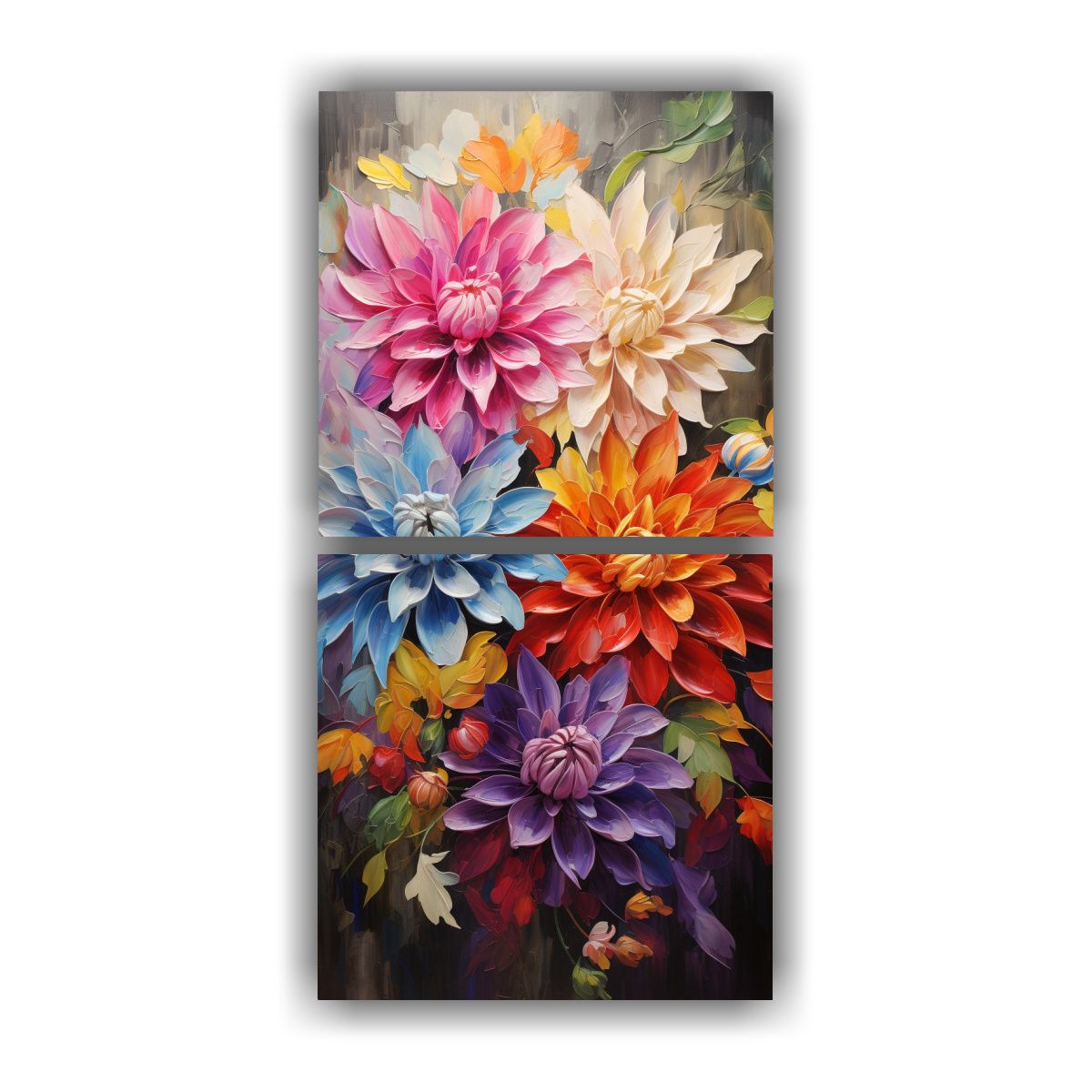 GENERICO - Pintura Espectacular De Flores Arcoíris En 70x140 Cm