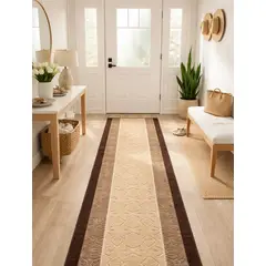 MROTTO - Alfombra Pasillo Cafe 70 cm x 2.3 metros ANTIDESLIZANTE Con Goma