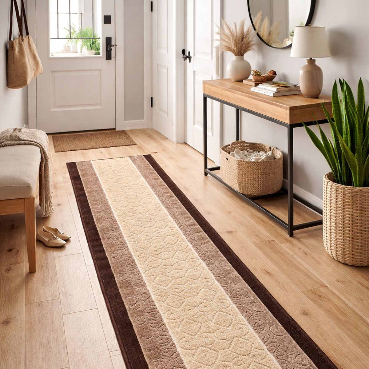 MROTTO - Alfombra Pasillo Cafe 70 cm x 2.3 metros ANTIDESLIZANTE Con Goma