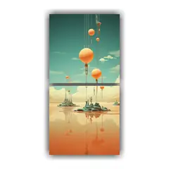 GENERICO - Cuadros Forma Personalidad Surreal Con Paisajes 80x160 Cm