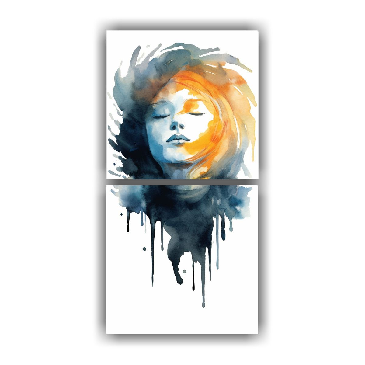 GENERICO - Pintura Acuarela Almas Despertando En Un Reflejo 70x140 Cm