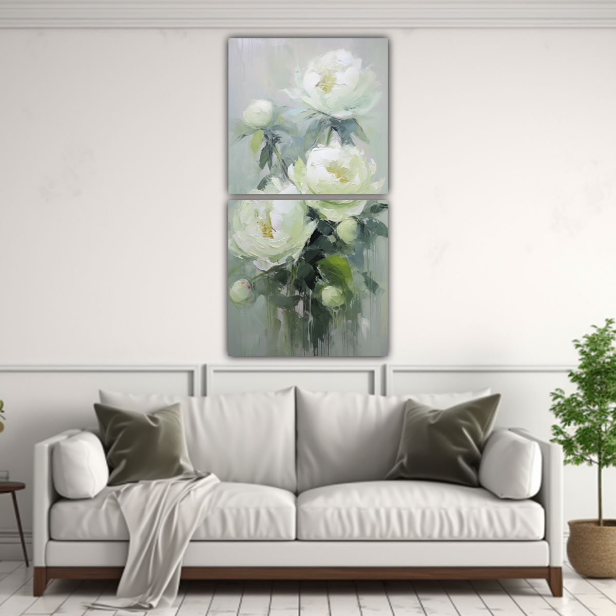 GENERICO - Pintura En Lienzo De Dos Composiciones Tonos 80x160 Cm