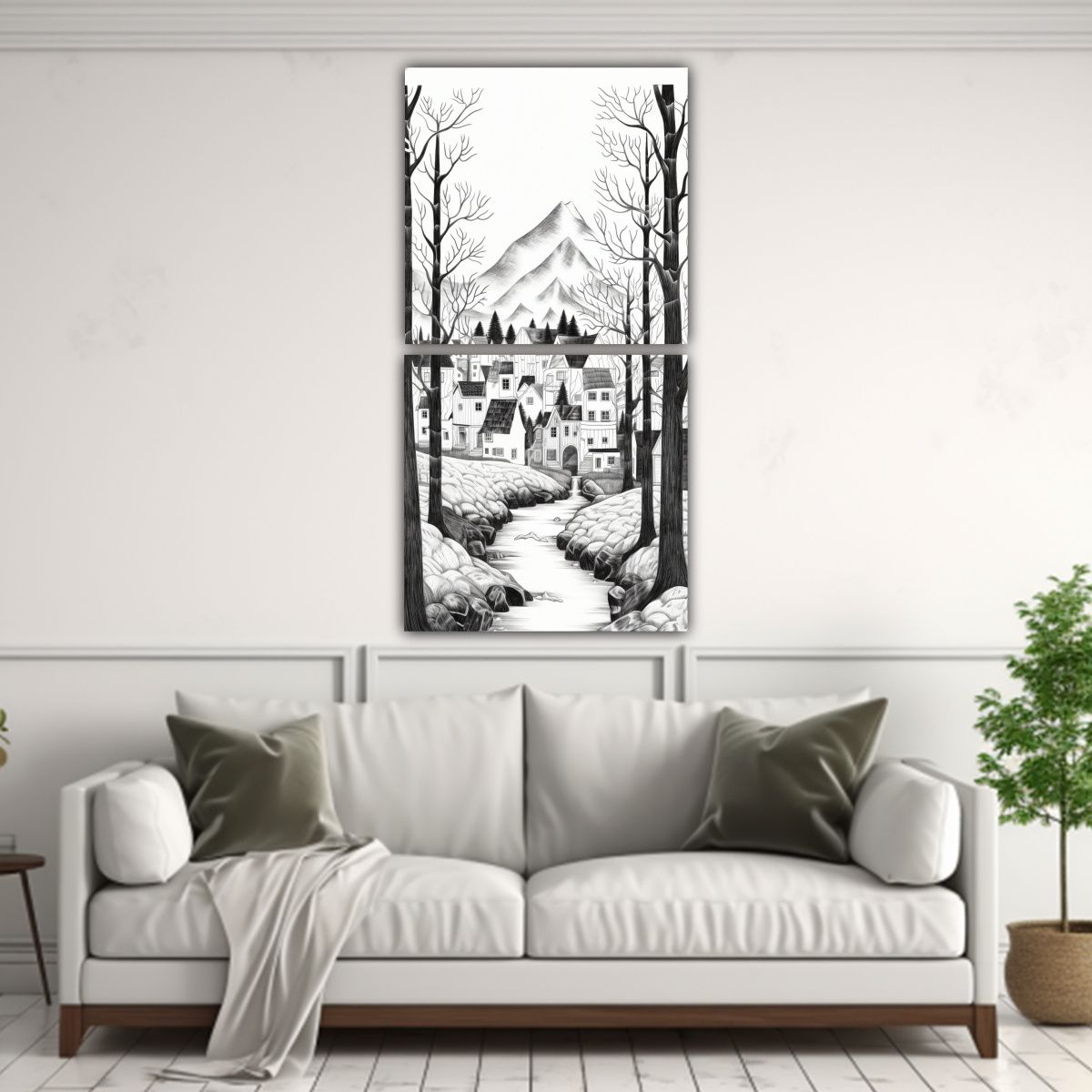 GENERICO - Set De 2 Telas En Bastidor Estilo Galería 70x140 Cm