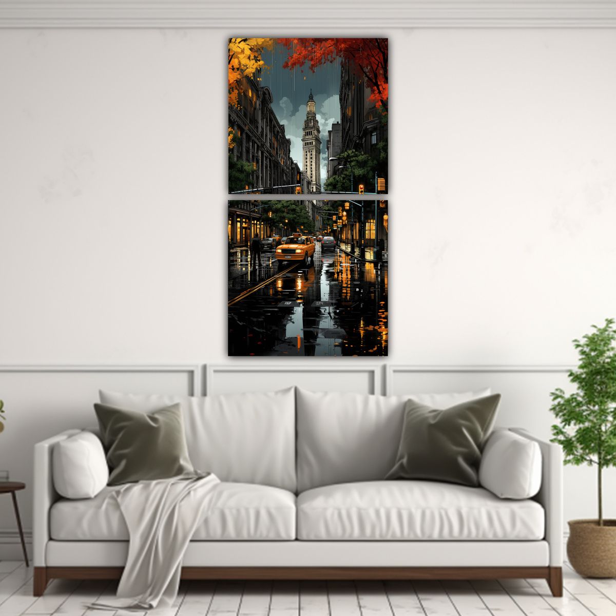 GENERICO - Set 2 Composiciones Colores NYC Estilo Wassily 70x140 Cm